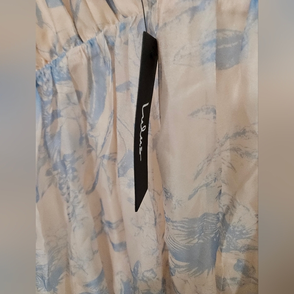 NWT Lulus Breathtaking Charm Blush and Blue Floral Tie-Strap Maxi Dress - Picture 5 of 7